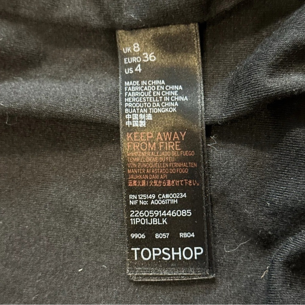 Topshop Women’s Black Faux Leather Moto Biker Jacket Size US 4 UK 8 Euro 36 EUC - Picture 3 of 4